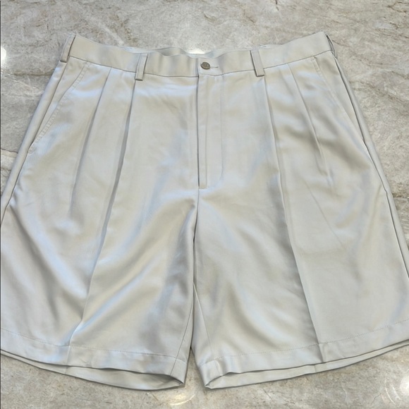 SAVANE Pleated Bermuda Shorts | Stone | Men’s 36 Waist - Picture 1 of 10